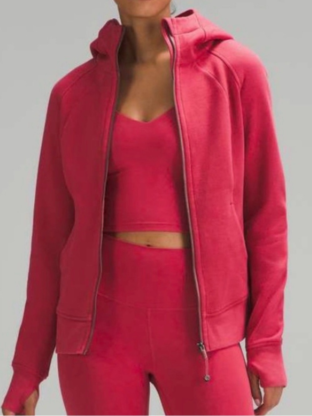 Lululemon Women's Scuba Full Zip-Up Hooded Jacket Vintage Rose Color Size 10